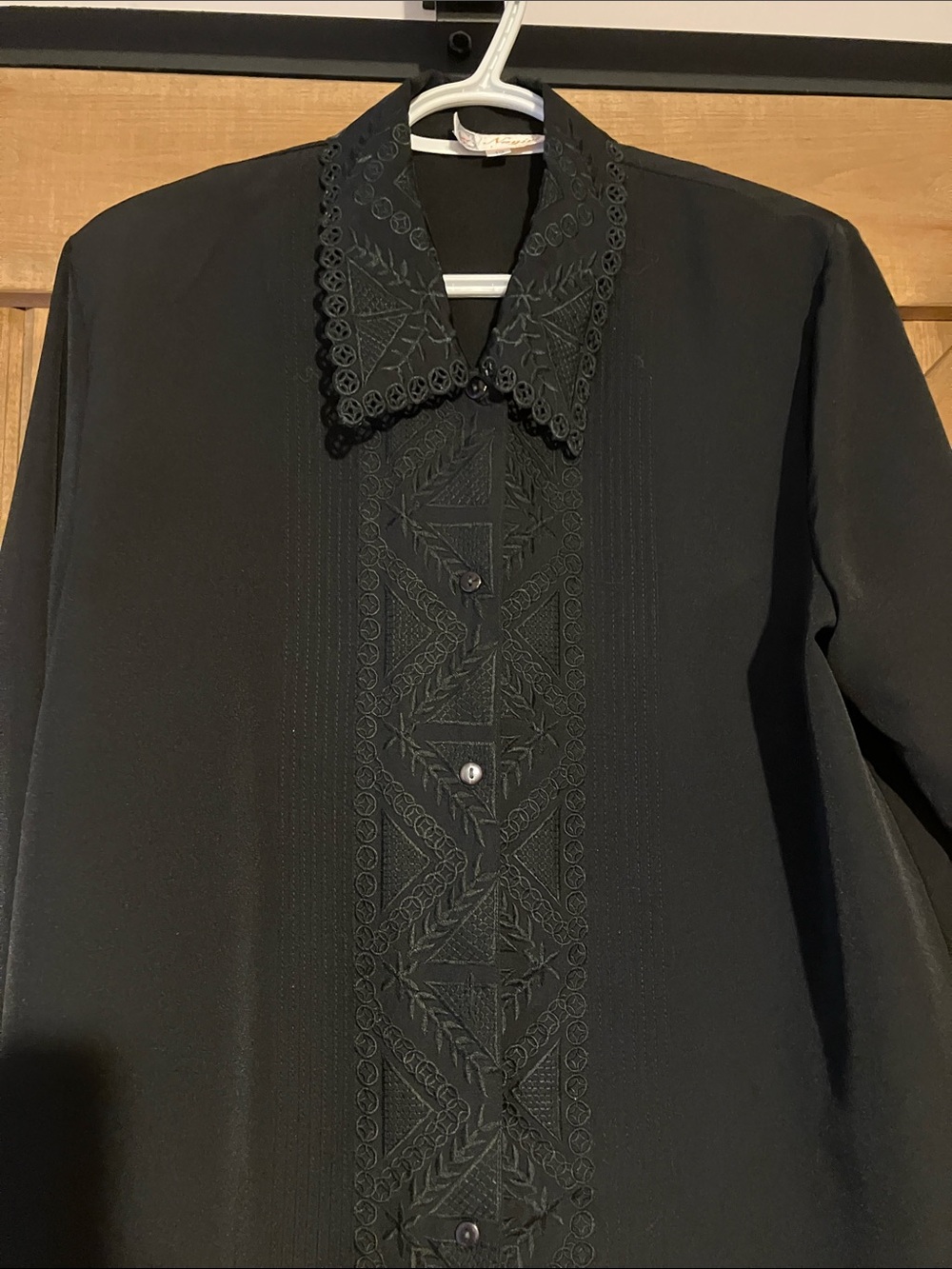 Vintage black embroidered blouse